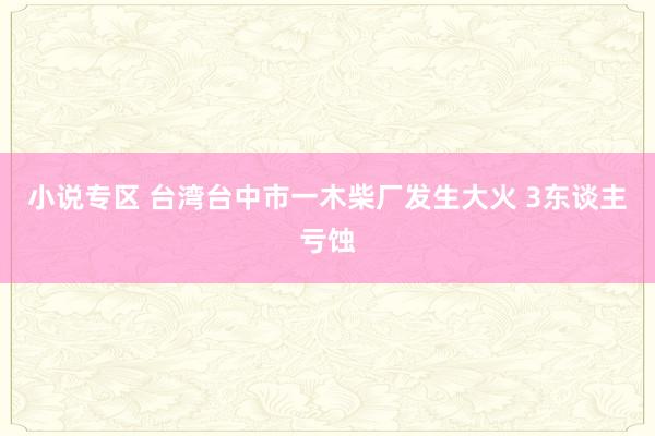 小说专区 台湾台中市一木柴厂发生大火 3东谈主亏蚀