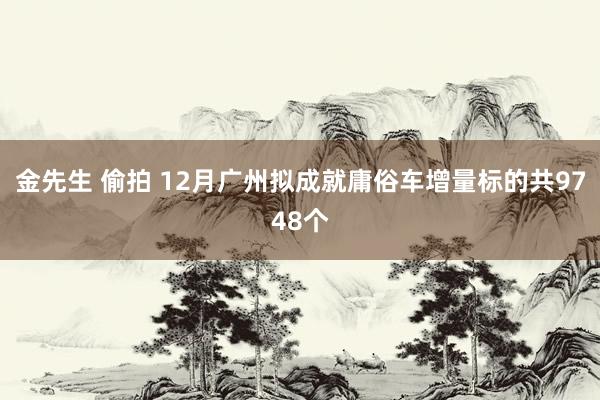 金先生 偷拍 12月广州拟成就庸俗车增量标的共9748个