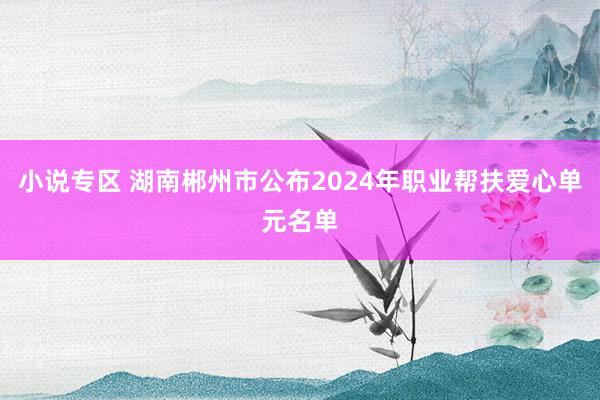 小说专区 湖南郴州市公布2024年职业帮扶爱心单元名单