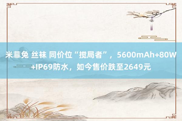 米菲兔 丝袜 同价位“搅局者”，5600mAh+80W+IP69防水，如今售价跌至2649元