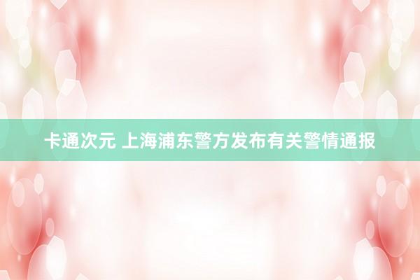 卡通次元 上海浦东警方发布有关警情通报