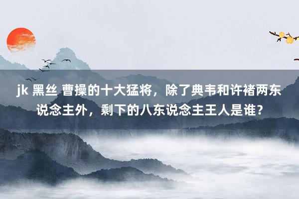 jk 黑丝 曹操的十大猛将，除了典韦和许褚两东说念主外，剩下的八东说念主王人是谁？