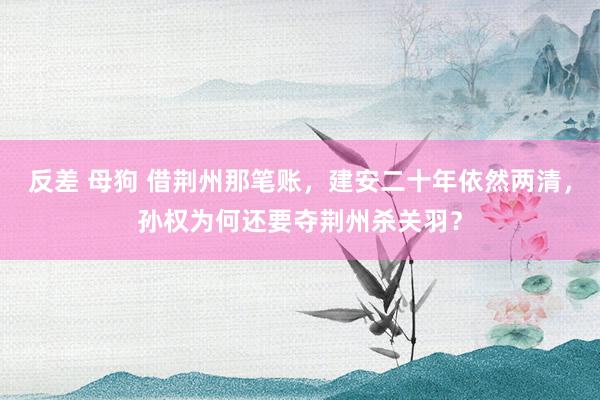 反差 母狗 借荆州那笔账，建安二十年依然两清，孙权为何还要夺荆州杀关羽？
