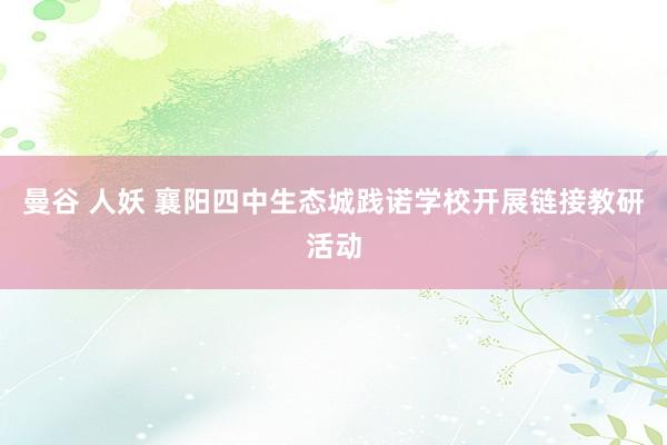 曼谷 人妖 襄阳四中生态城践诺学校开展链接教研活动