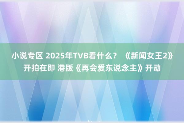 小说专区 2025年TVB看什么？ 《新闻女王2》开拍在即 港版《再会爱东说念主》开动