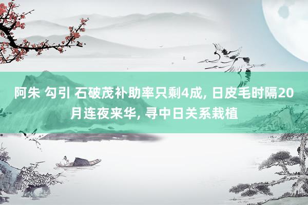 阿朱 勾引 石破茂补助率只剩4成， 日皮毛时隔20月连夜来华， 寻中日关系栽植