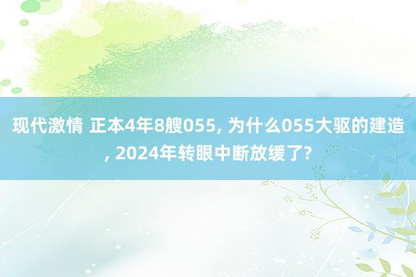 现代激情 正本4年8艘055， 为什么055大驱的建造， 2024年转眼中断放缓了?