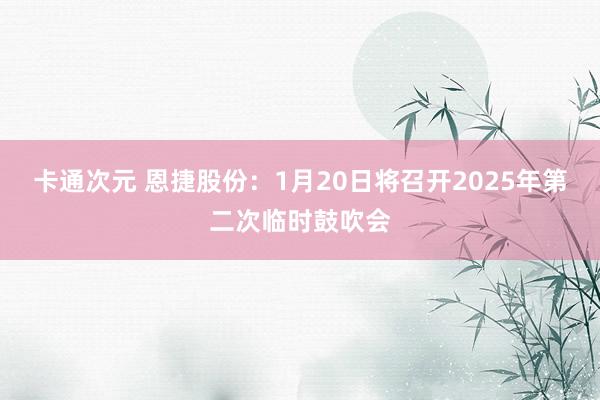 卡通次元 恩捷股份：1月20日将召开2025年第二次临时鼓吹会