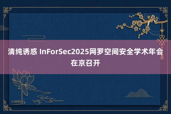 清纯诱惑 InForSec2025网罗空间安全学术年会在京召开