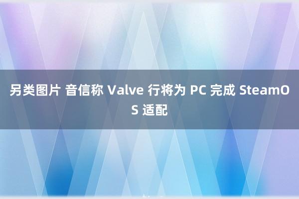另类图片 音信称 Valve 行将为 PC 完成 SteamOS 适配