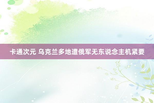 卡通次元 乌克兰多地遭俄军无东说念主机紧要