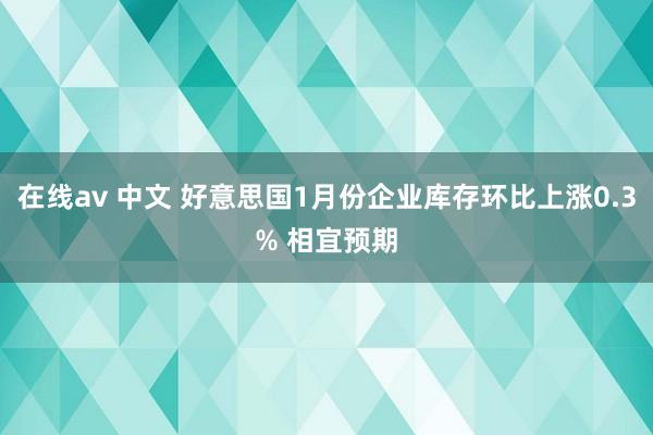 在线av 中文 好意思国1月份企业库存环比上涨0.3% 相宜预期