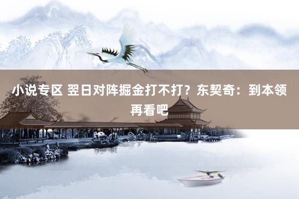 小说专区 翌日对阵掘金打不打？东契奇：到本领再看吧