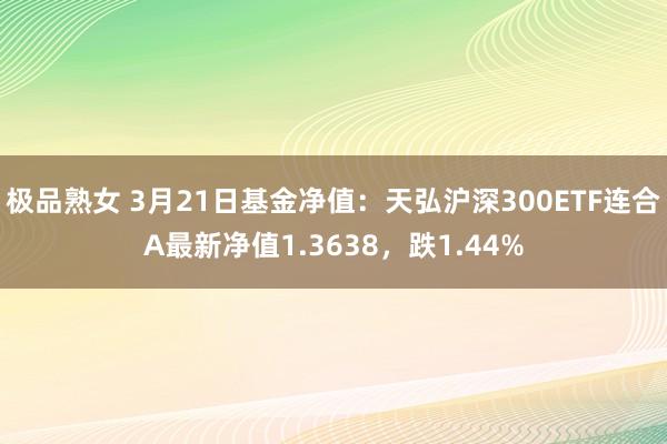 极品熟女 3月21日基金净值：天弘沪深300ETF连合A最新净值1.3638，跌1.44%