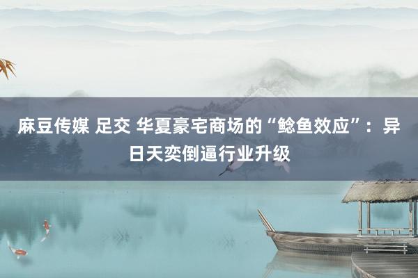 麻豆传媒 足交 华夏豪宅商场的“鲶鱼效应”：异日天奕倒逼行业升级