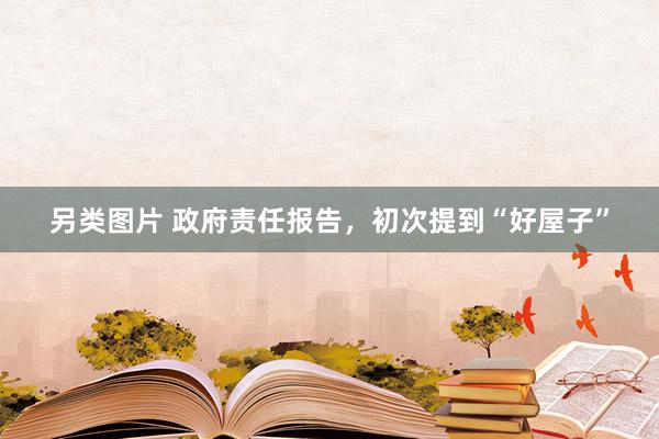 另类图片 政府责任报告，初次提到“好屋子”