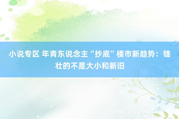 小说专区 年青东说念主“抄底”楼市新趋势：雄壮的不是大小和新旧