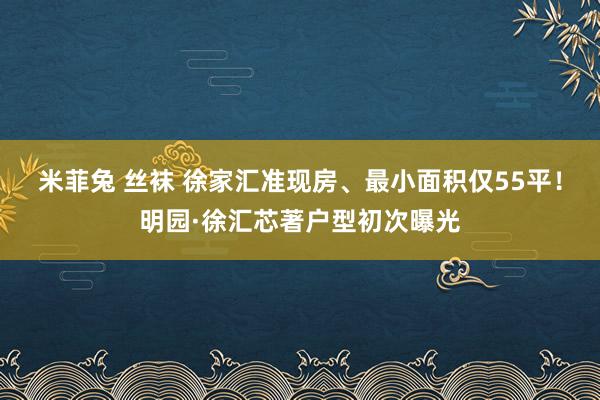 米菲兔 丝袜 徐家汇准现房、最小面积仅55平！明园·徐汇芯著户型初次曝光