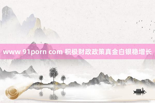 www 91porn com 积极财政政策真金白银稳增长