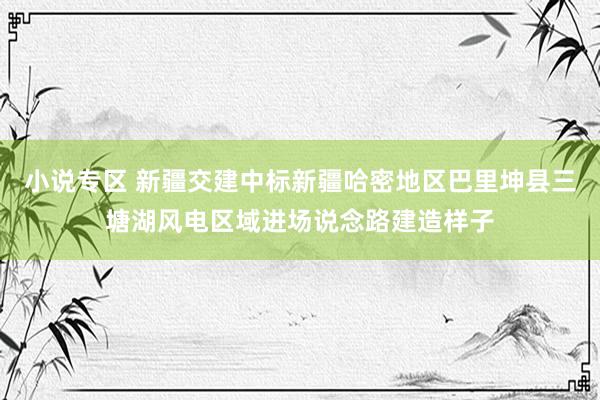 小说专区 新疆交建中标新疆哈密地区巴里坤县三塘湖风电区域进场说念路建造样子